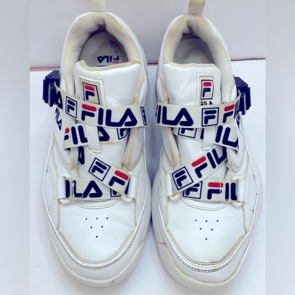 Fila Women's Fast Charge Casual Chunky Sneakers size 8.5 "White/Navy/Red" - Picture 6 of 12